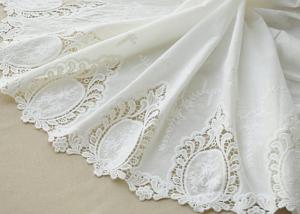 Wholesale Cotton White Crochet Lace Fabric / Embroidered Lace Fabric For Home Textile 130cm from china suppliers