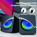 OEM 2 X 3W Black 2.0 PC Speakers Fullband Frequency For Home Office