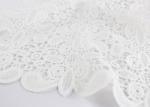 Embroidery White Stretch Lace Fabric , Water Soluble Guipure Lace Fabric For
