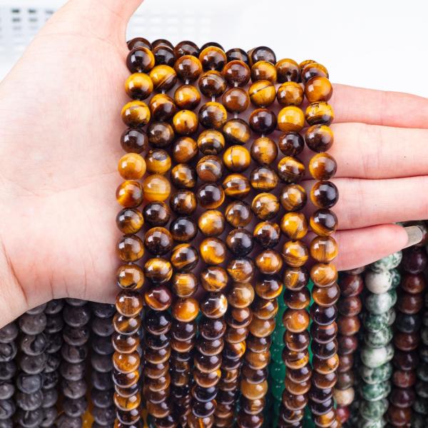 8mm Brown Tiger Eye Gemstone Beads Healing Crystal Stone Beads For Jewelry Making