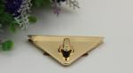 Design triangle shape light gold & nickel bag twist turn lock