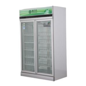 Wholesale Real Air-Cooled Beverage Display Cabinet Double Door Fresh-Keeping Cabinet from china suppliers
