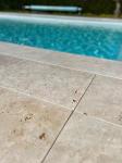 Polishing Glossy Silver Travertine Stone Ivory Deck Tile for Garden Terrace Area
