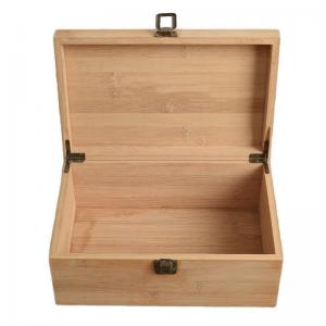 China Rectangle Lidded Wooden Box Customizable Small Wooden Storage Chest on sale