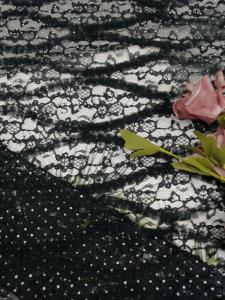 Wholesale Black Cording Embroidery Crochet Lace Fabric Luxury Party Tulle Mesh from china suppliers
