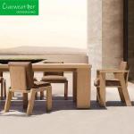 Waterproof Cushion Seat Teak Dining Chairs Furniture for Hotel Restaurant and