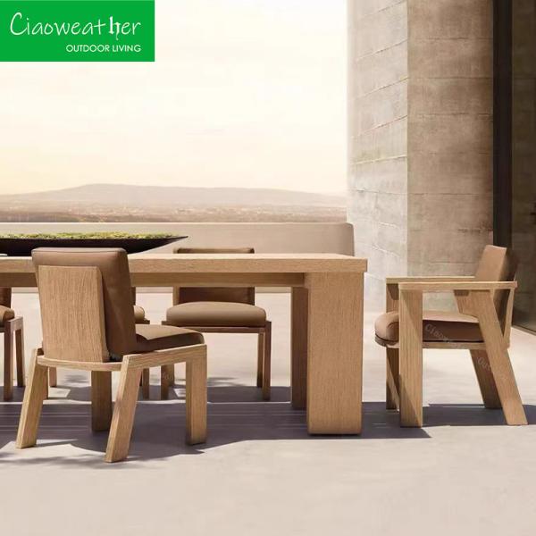 Waterproof Cushion Seat Teak Dining Chairs Furniture for Hotel Restaurant and