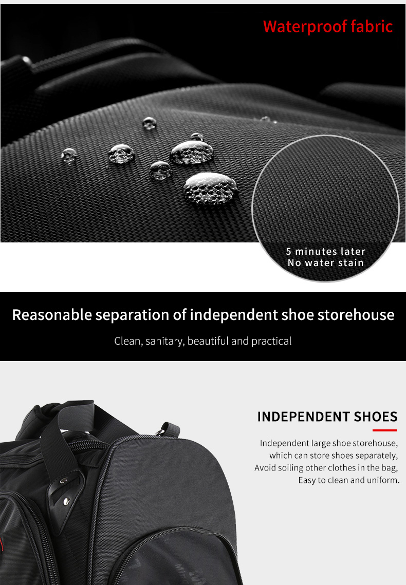 Water Resistant Male Sports Weekend Bag Carry On Duffle Bag OEM/ODM