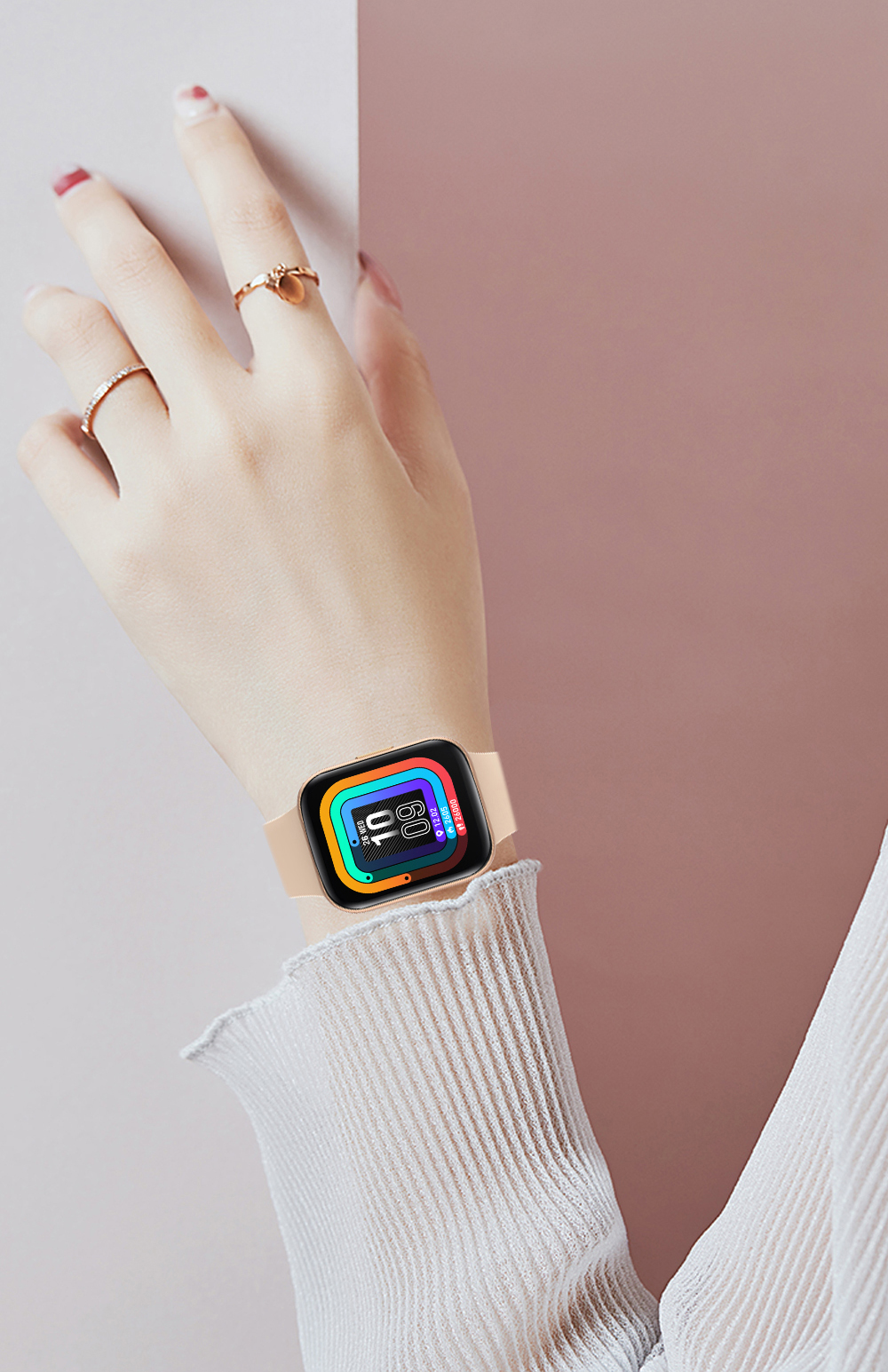 Large Screen 1.69inch Full Touch Smartwatch For Exercise Monitoring