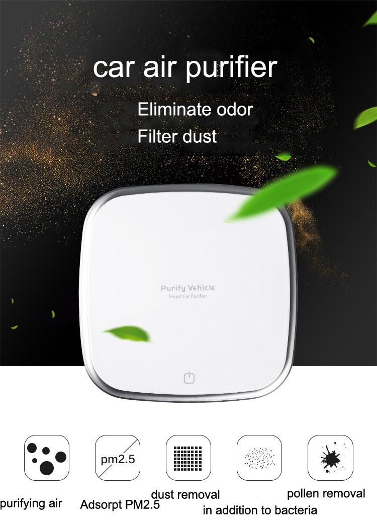 Wholesale Portable Smart Touch Car Air Purifier HEPA Filter Air Purifier Mini Dual Vent High Efficiency Car Air Purifier