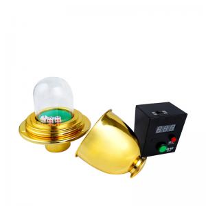 China Sic Bo Automatic Dice Shaker Golden Casino Table Accessories on sale