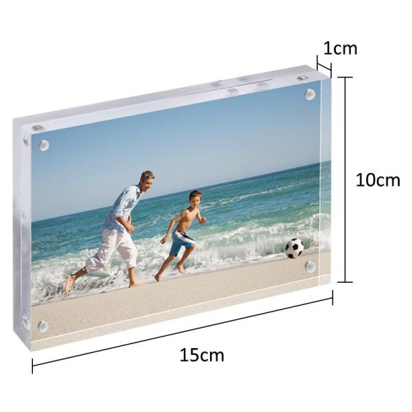Double Side Table Top Photo Frame 10x15x2cm Acrylic Magnetic Photo Frame