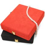 Hanhong Custom Orange Microfiber Leather Jewelry Packaging Box for Luxury Pearl