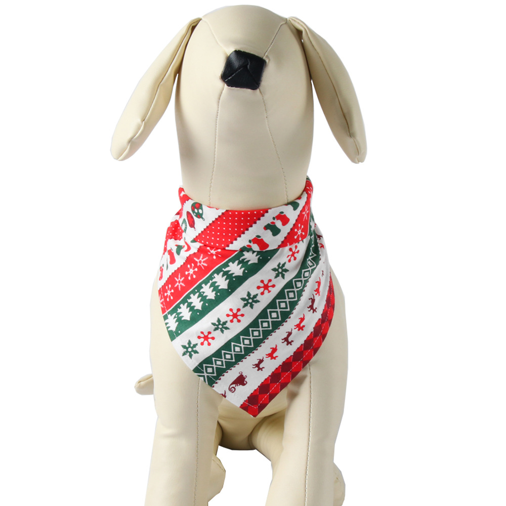 Unique Shape Seasonal Dog Bandanas Washable Cozy Cotton Dog Bibs