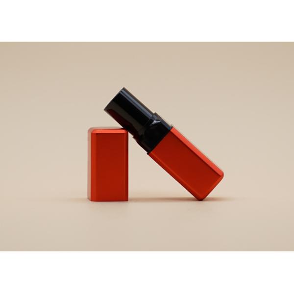 Square Shape Matt Red Lip Balm Tubes 4.5g With Glossy Black Inner Bottle