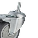 75mm PP Core Chair Caster Wheel With Brake Durable Shopping Cart Wheels