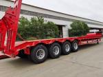 Self-dumping 30-60 Ton Lowbed Trailers 4-Axle Lowboy Semi Truck for Transportati