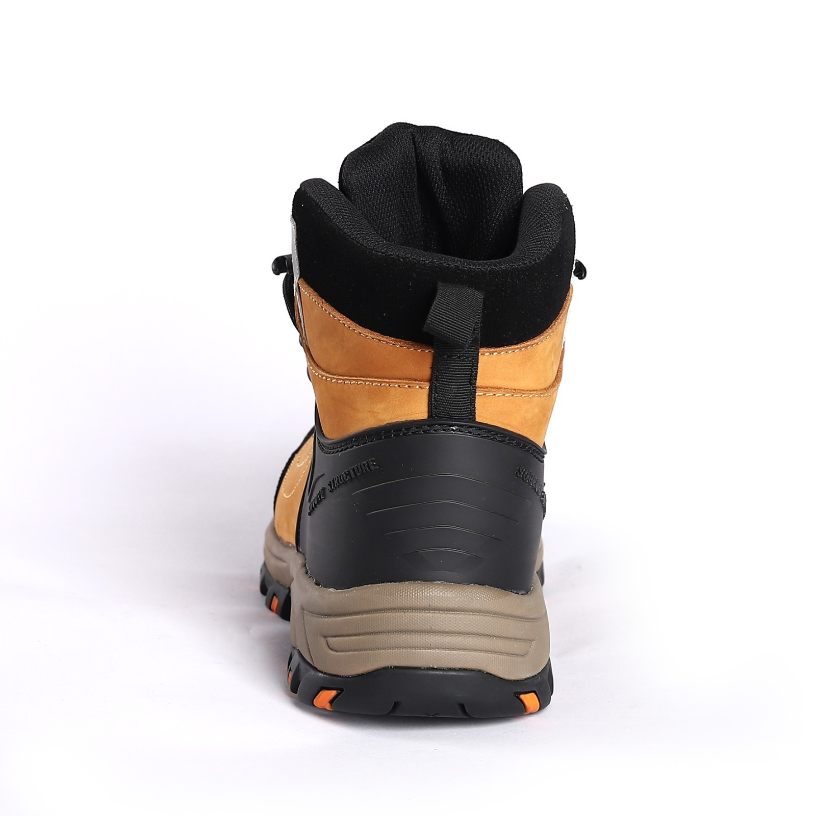 Shock-Proof Cement Safety Shoes with Leather Upper and Rubber EVA Sole Type Lace-up Closure Work Boots