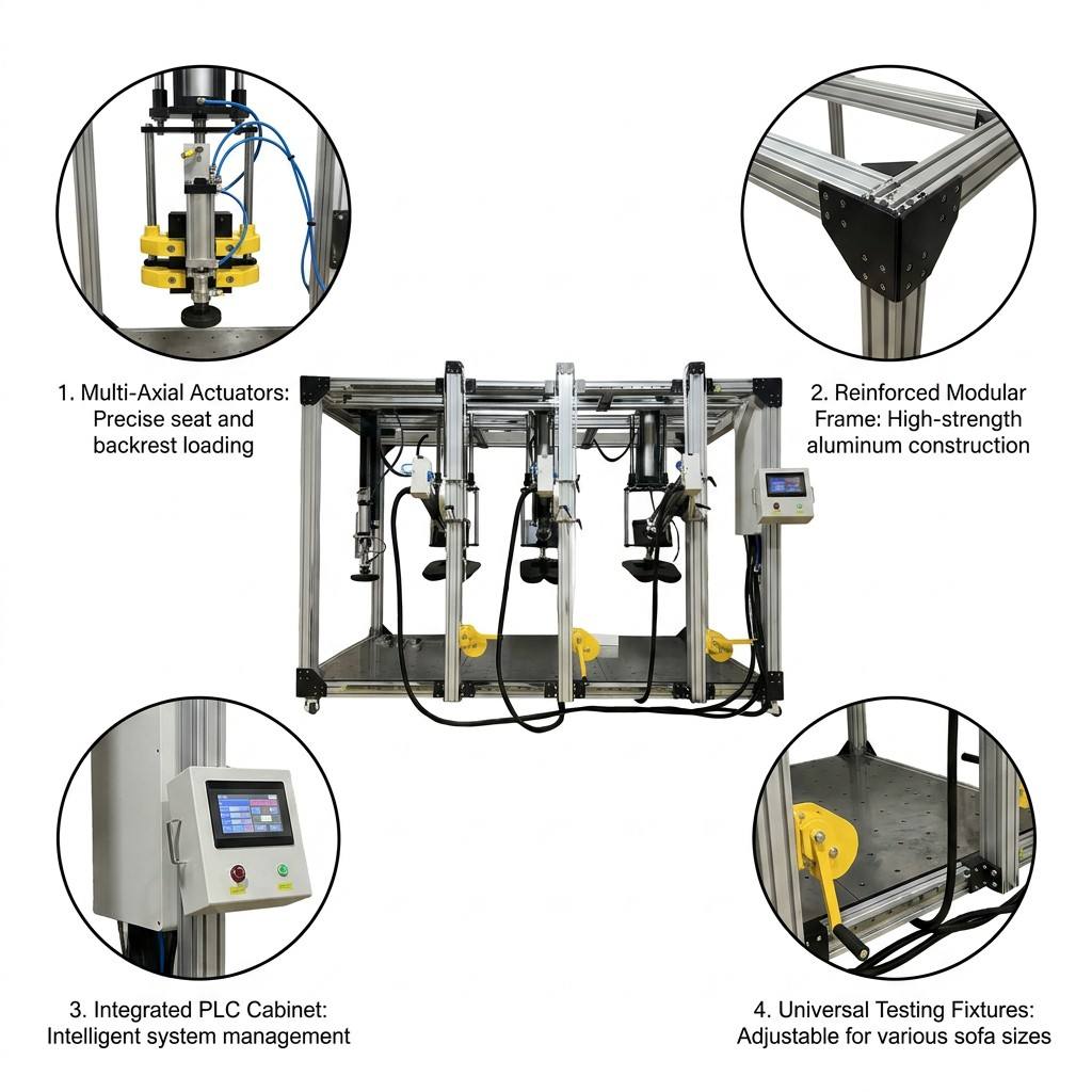 Automatic Upholstered Furniture Comprehensive Testing Machine Factory Price Sofa Endurance Tester