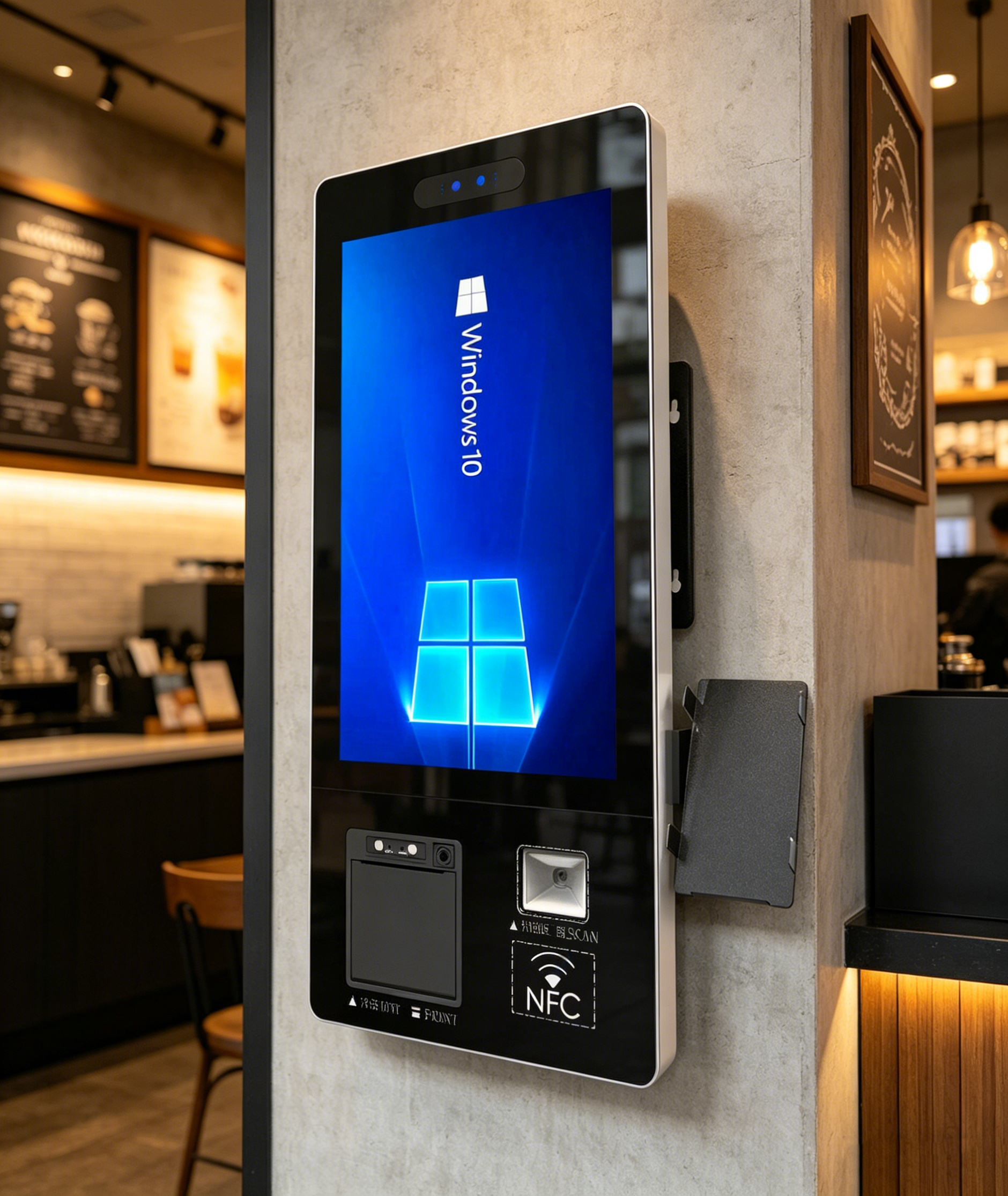 All-in-One Payment Terminal with Receipt Printer & Barcode Scanner, Wind 10 POS System for Retail Store/Supermarket