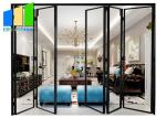 Low - E Glass Accordion Balcony Custom Bi Fold Aluminum Glass Doors For Veranda