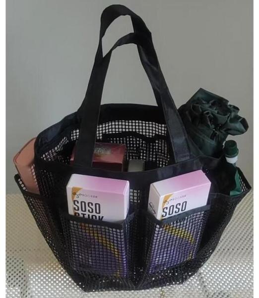 PVC Mesh Bag For Storage Cosmetics Books Balls Umbrella Eyeglasses Large
