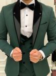 Bergamo Green Mens Peak Lapel Tuxedo