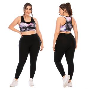 Wholesale Womens Leggings And Sports Bra Plus Size Yoga Sets High Elastic Anti Pilling from china suppliers