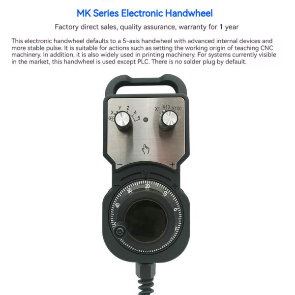 Makinopc MK Series Plastic Electronic Handwheel Handheld MPG 5V 100PPR Pulse Fanuc GSK Fagor CNC Machine with Magnet Adsorption