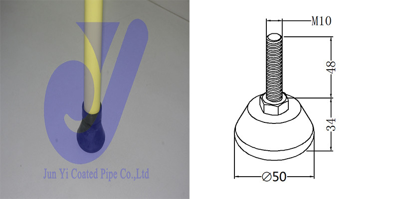 M10 Screw JY-1209A Black Rubber Foot Cup 50mm Base Diameter