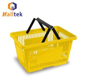 Wholesale Double Hand Supermarket Plastic Basket 28 Liter Eco Friendly from china suppliers