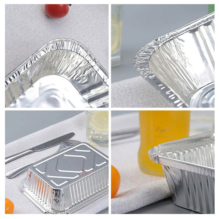 1LB Aluminium Foil Oblong Lunch Box Take - Out Pan For Versatile Food Container