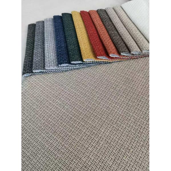 100% Polyester Linen Sofa Fabric Embossed For Home Decoration