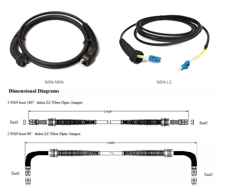 FTTA Waterproof Duplex LC CPRI Armored Optical Fiber Cable With NSN Uni-boot For Nokia