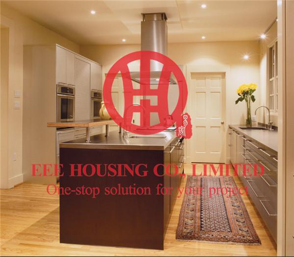 Customized Modern Laminated Wood Grain Color Kitchen Cabinet with Excellent