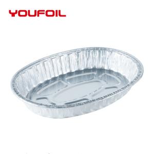 China Disposable Oval Aluminum Foil Tray Food Storage Nontoxic Aluminium Foil Tray on sale