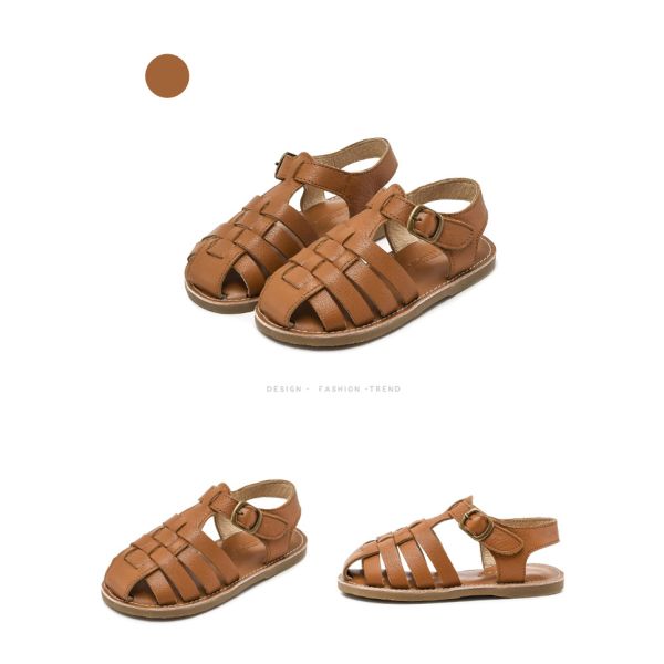 Rubber Sole Buckle Strap Toddler Girl Gladiator Sandals