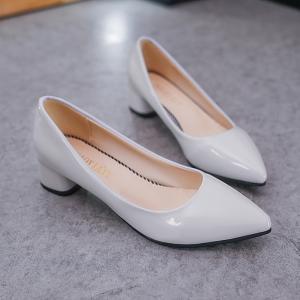 Wholesale Spring Single Shoe Pointy Ladies High Heels 4cm Leather Upper Pumps Business Office from china suppliers