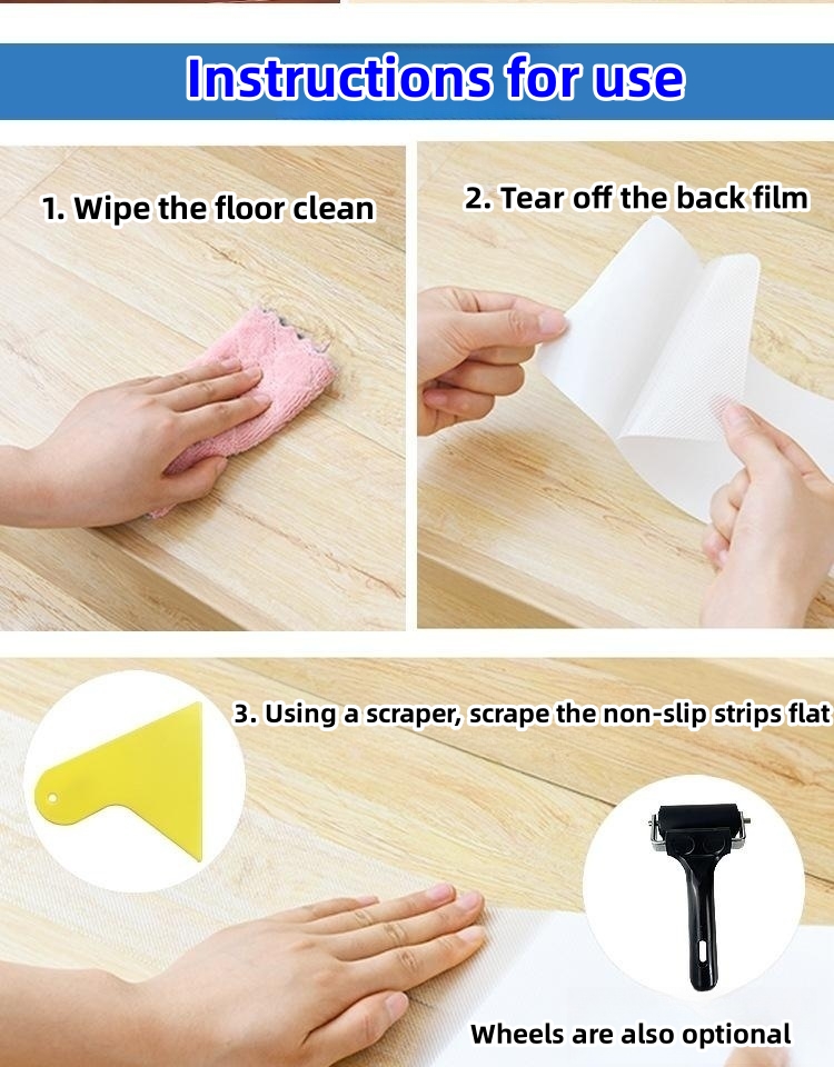 Modern Design Anti Slip Strips Stair Treads Easy to and for Increased Friction