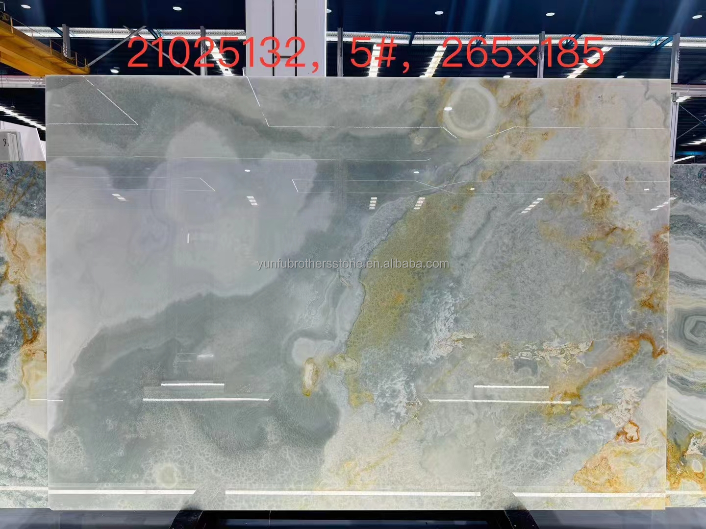 Gold and Blue Onyx Marble Stone for Hotel Floor Luxury Natural Stone Jade Slab Design