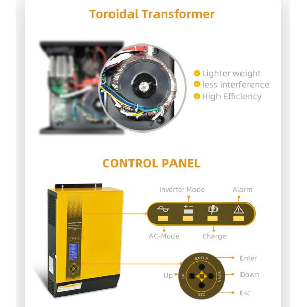 Pure Sine Wave Solar Hybrid Inverter 1000VA 800w 12VDC 220VAC