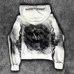 Custom Dirty Washed Zipper Rhinestone Hoodie Men Graphic Printed Logo French