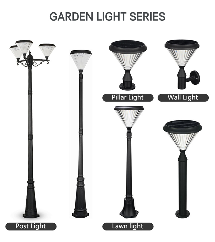 Modern Outdoor Garden Solar Light , Solar Panel Bollard Lights 3.2V 1600lm