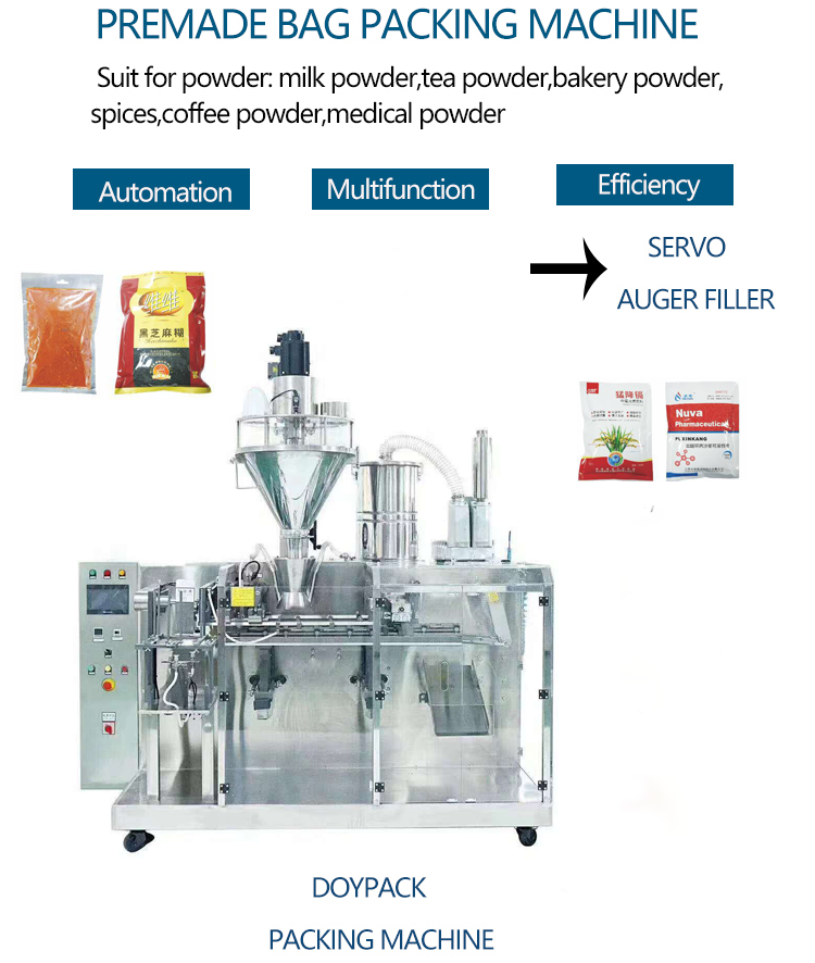 Powder Spoon and Desiccant Filling FK-210F Automatic Zipper Pouch Bag Packing Machine