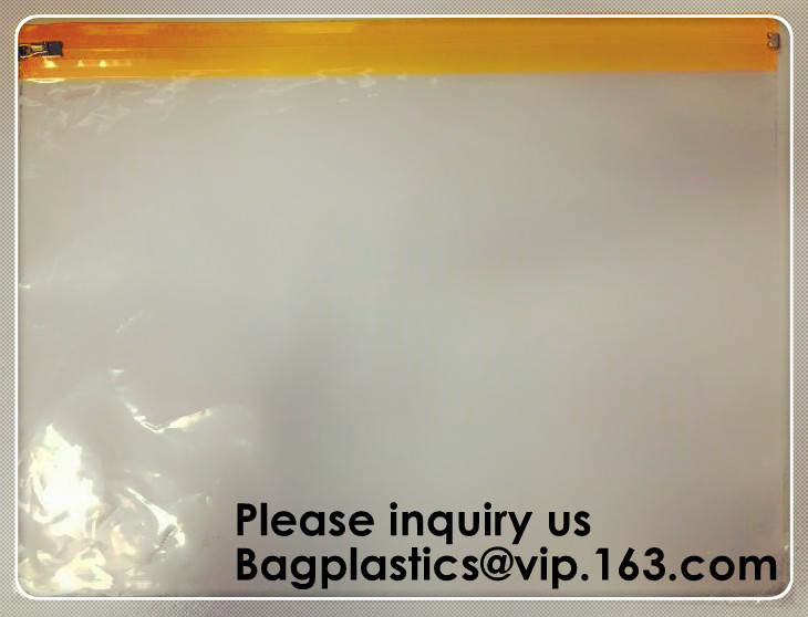 Metal Slider Office File Folder Mesh Clear PVC Zip Lock Document Bag,Folder File Wallet Zipped Lock Document Bag pack