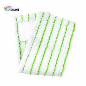 Wholesale 5x18 Inch Industrial Microfiber Dust Mop Green Stripes European Style Pockets from china suppliers
