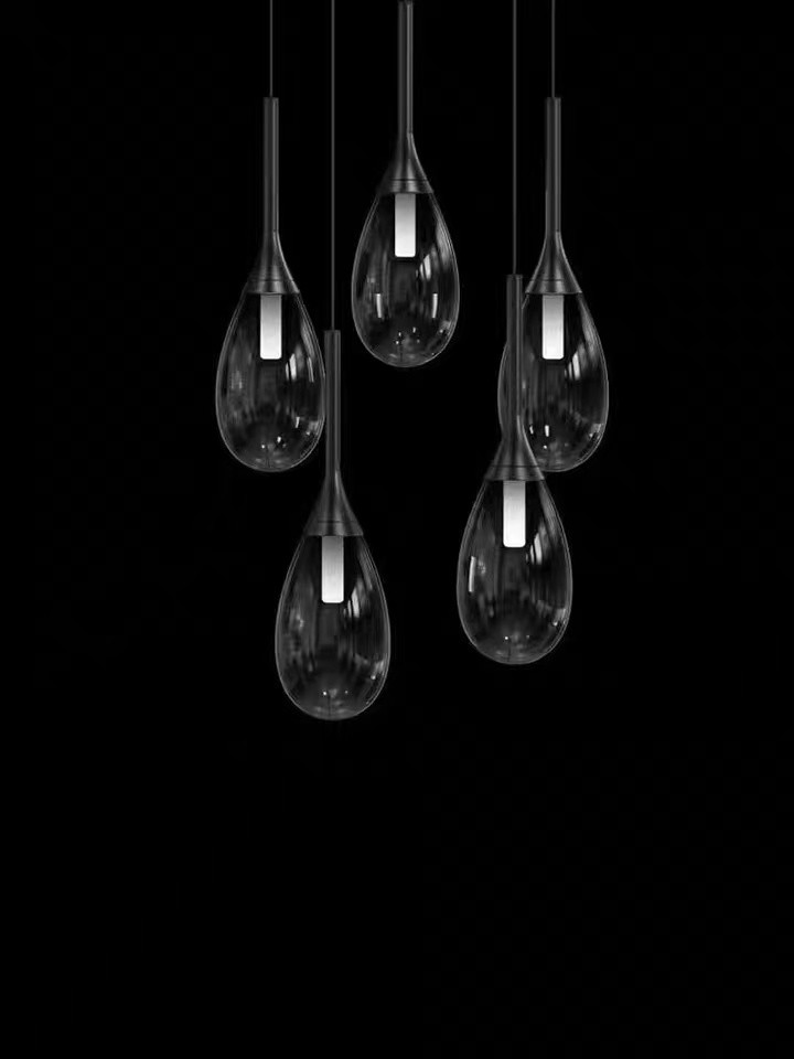Glass Chandelier Ceiling Luxury Interior Led Design Modern Hanging Lamps Pendant Light