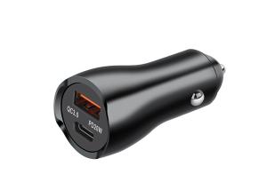 Wholesale Black grey Dual Ports PD QC3.0 18W Fast Car Charger Aluminum Alloy from china suppliers