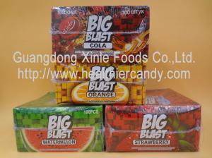 China Square Sweet Big Blast Bubble Gum Candy With Fruit Flavor , 4 G * 100 Pcs on sale