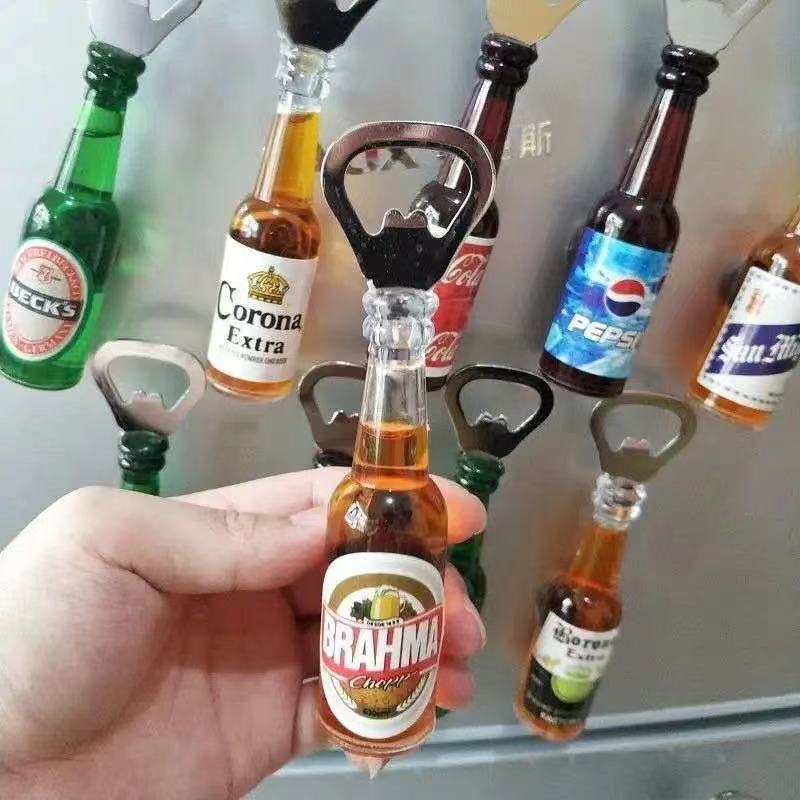 Multifunction Bottle Shape Beer Opener Custom Logo Wall Mount Beer Fridge Magnet Opener